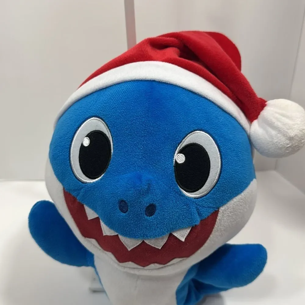 Nickelodeon Baby Shark Holiday Daddy Shark Stuffed Animal Blue White